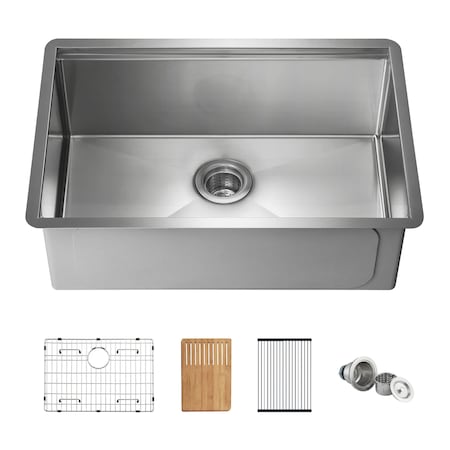 Kibi 27in Handcrafted 316 Stainless Steel 16 Gauge Single Bowl Workstation Undermount Kitchen Sink K3-S27T